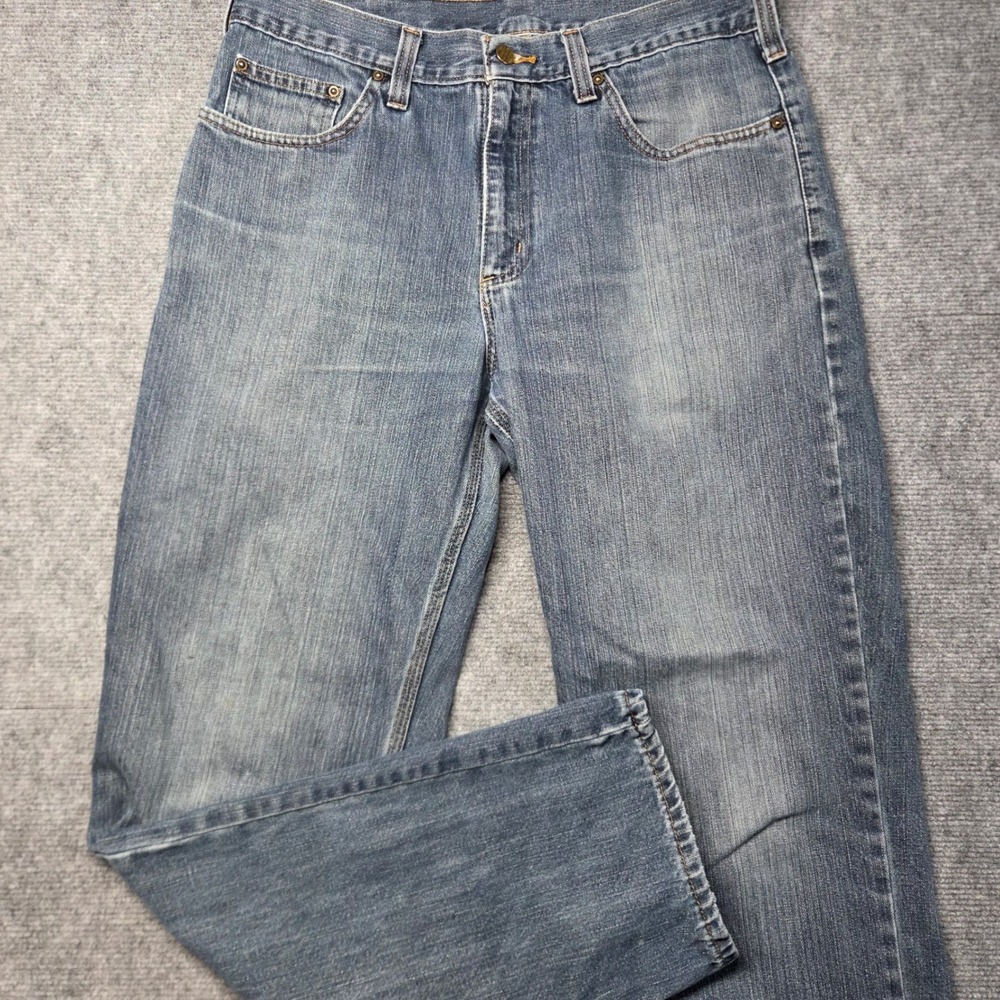 Carhartt Relaxed Fit Straight Leg Jeans Mens 34x32 Medium Wash Blue Workwear